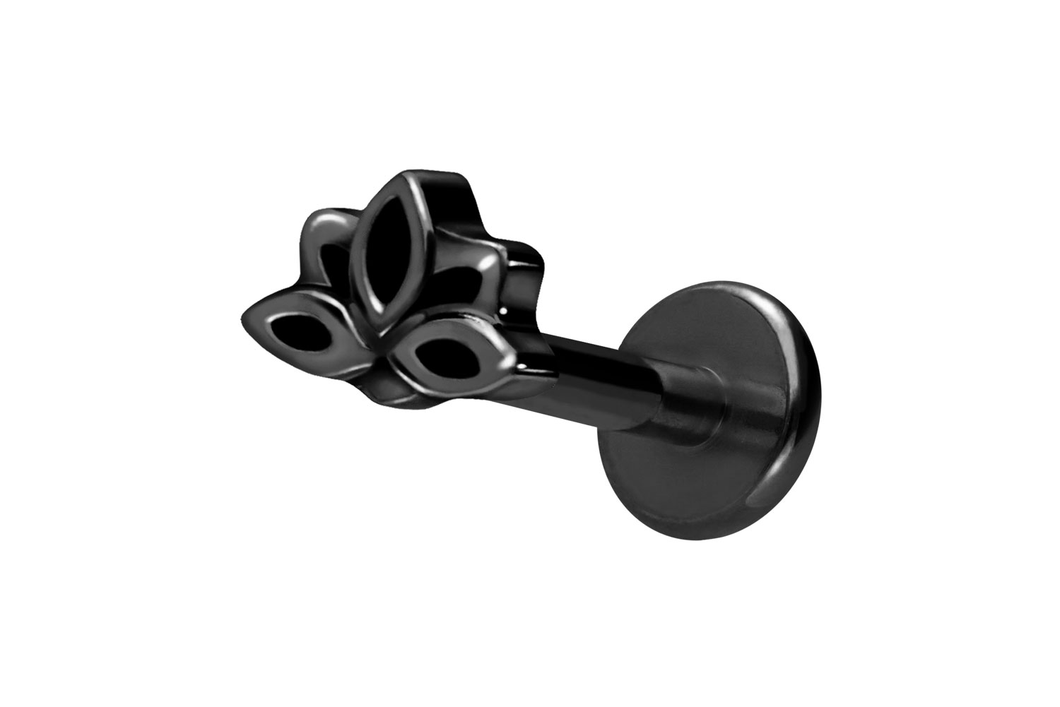 Titan Labret Piercing mit Innengewinde LOTUSBLÜTE